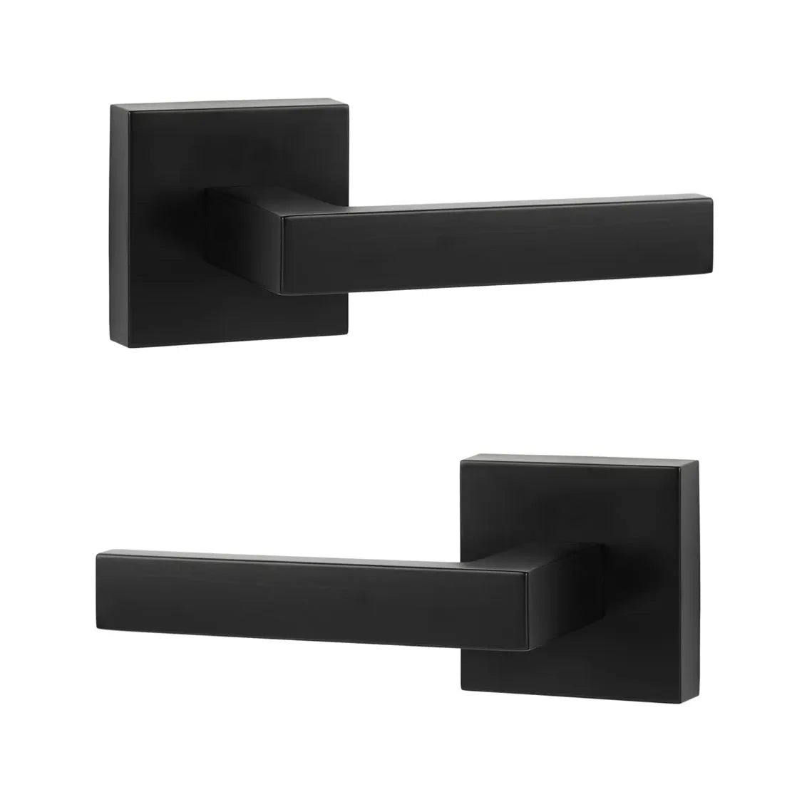 Sure-Loc Sienna Lever with Square Rosette in Flat Black finish