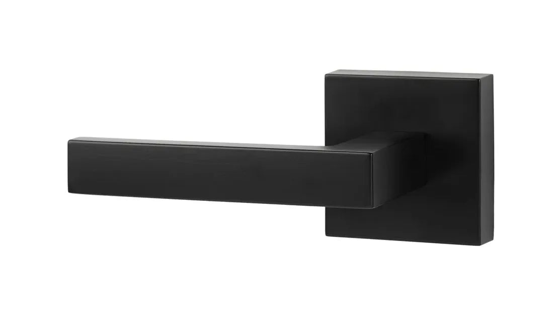 Sure-Loc Sienna Lever with Square Rosette in Flat Black finish