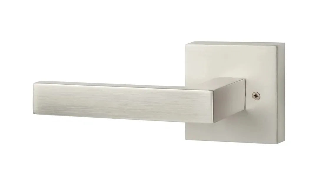 Sure-Loc Sienna Lever with Square Rosette in Satin Nickel finish