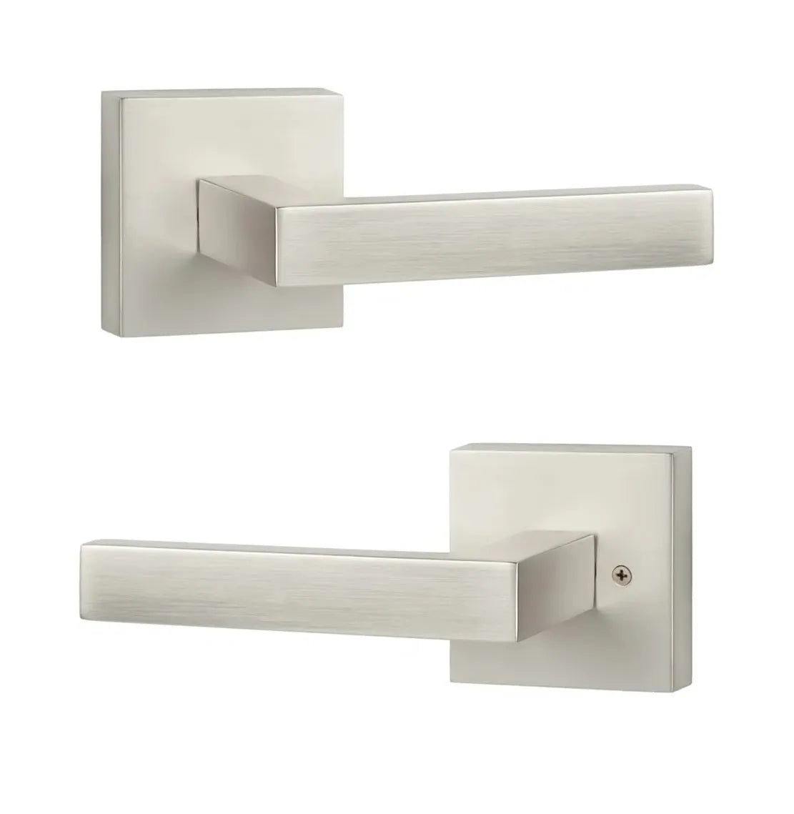 Sure-Loc Sienna Lever with Square Rosette in Satin Nickel finish