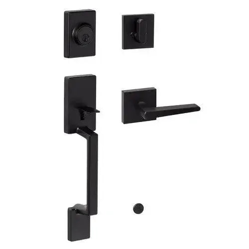 Sure-Loc Stockholm Handleset With Basel Square Lever Interior Trim Flat Black
