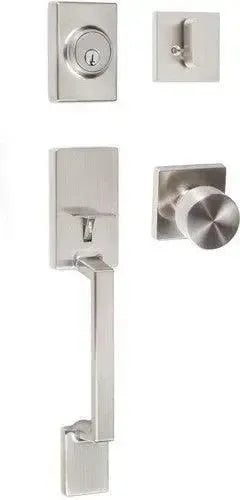Sure-LocSure-Loc Stockholm Handleset With Bergen Square Knob Interior Trim in 