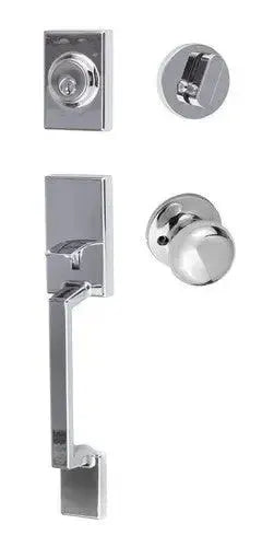 Sure-Loc Stockholm Handleset With Durango Knob Interior Trim Polished Chrome