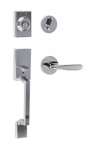 Sure-Loc Stockholm Handleset With Torino Lever Handleset Trim Polished Chrome