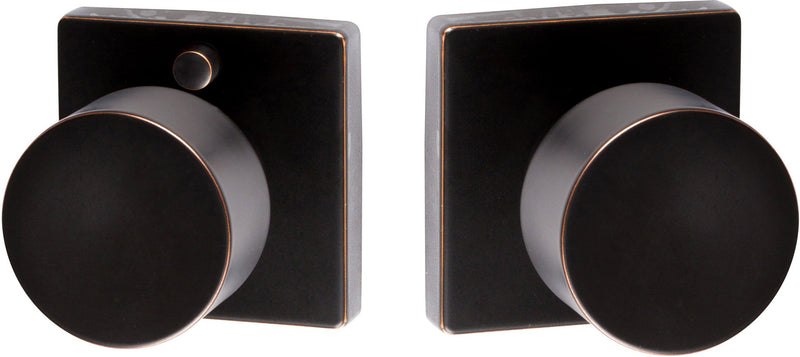 The Sure-Loc Bergen Knob with Square Rosette in Vintage Bronze finish