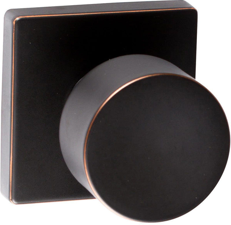 The Sure-Loc Bergen Knob with Square Rosette in Vintage Bronze finish