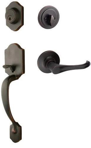 The Sure-Loc Coral Handleset With Helena Lever Interior Trim in Vintage Bronze finish