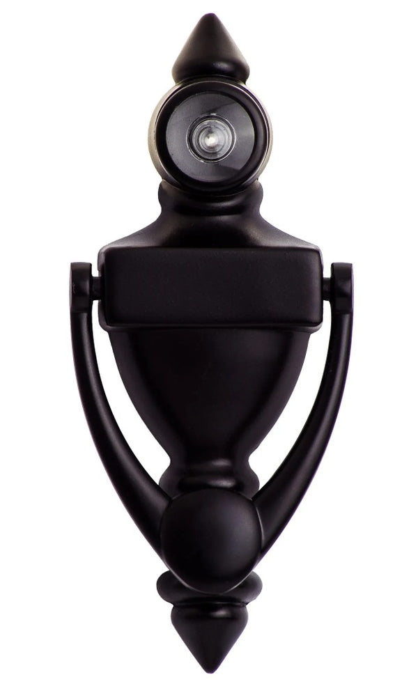 The Sure-Loc Door Knocker With 180 Viewer in Vintage Bronze finish.