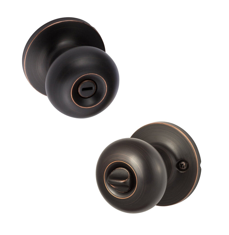 The Sure-Loc Durango Knob with Round Rosette in Vintage Bronze finish