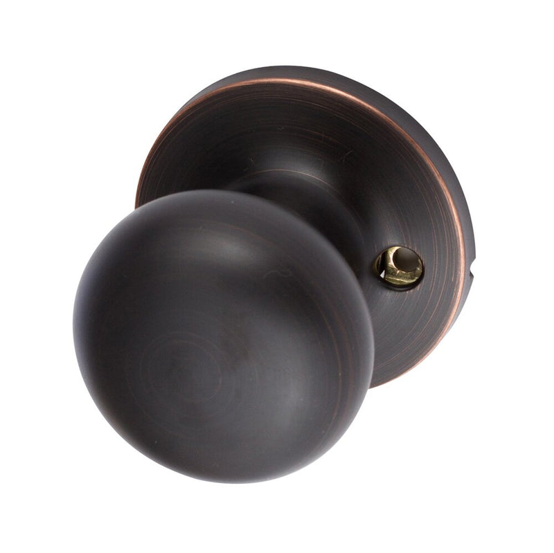 The Sure-Loc Durango Knob with Round Rosette in Vintage Bronze finish