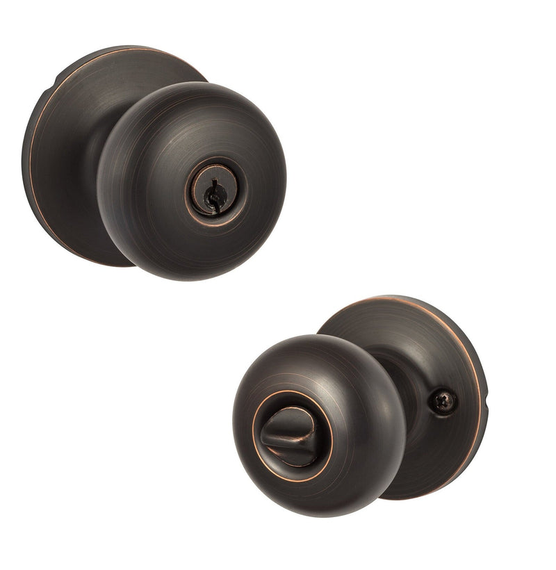 The Sure-Loc Durango Knob with Round Rosette in Vintage Bronze finish