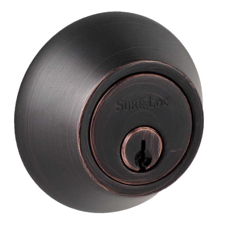 Sure-Loc Single Cylinder Deadbolt in Vintage Bronze finish