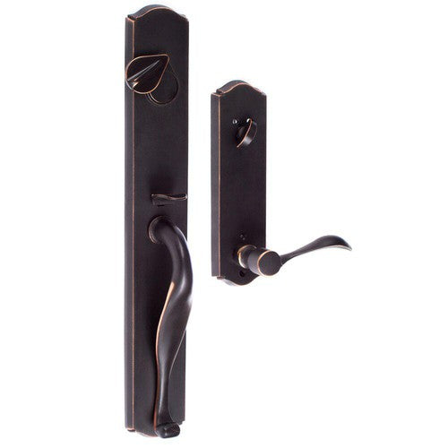 Sure-Loc Wasatch Dummy Handleset with Left Handed Sandstone Lever in Vintage Bronze finish