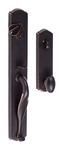 Sure-Loc Wasatch Handleset With Slickrock Knob Interior Trim in Vintage Bronze finish