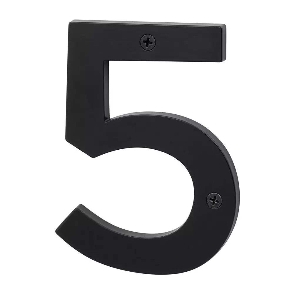 Sure-Loc Zinc House Number 5", No. 5 Flat Black