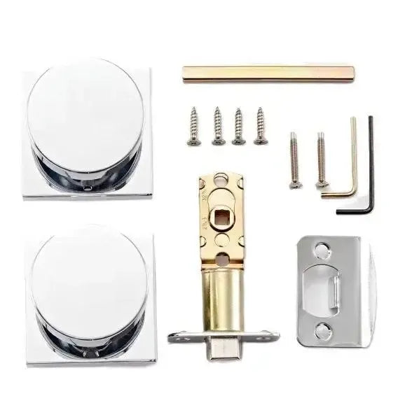 Sure-Loc Zurich Knob with Square Rosette in Polished Chrome finish