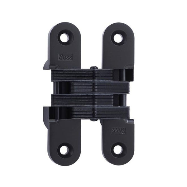 Universal Industrial Soss 1" x 4-5/8" Medium Duty Invisible Hinge for 1-3/8" Doors in Flat Black finish