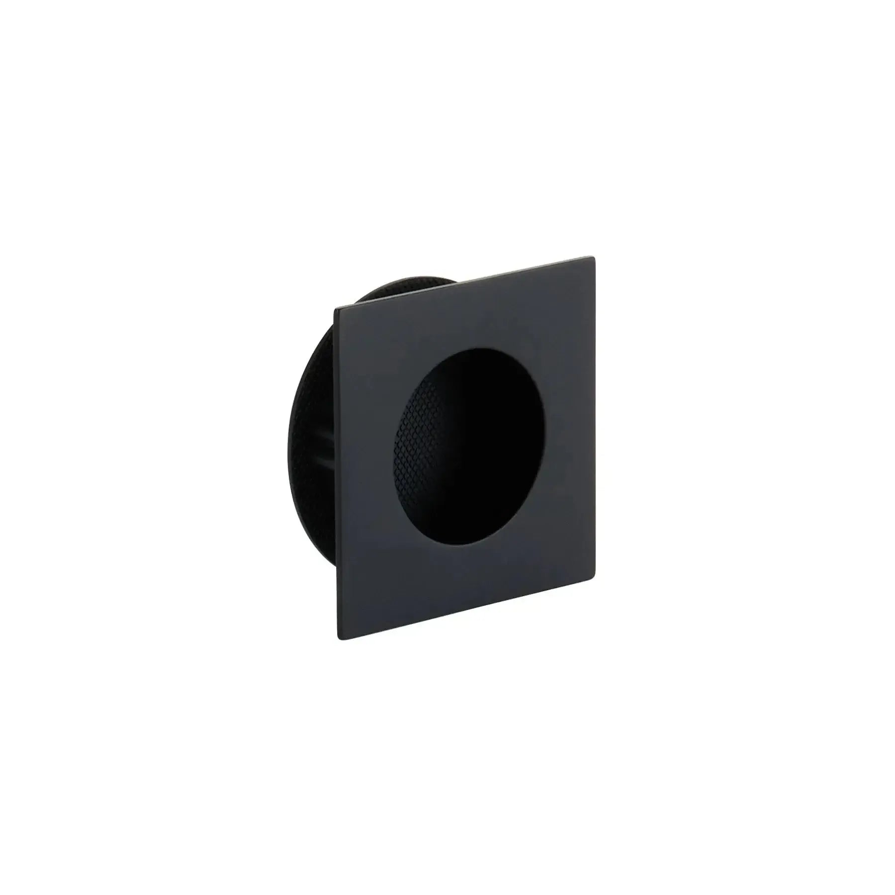 The Schaub Urbano Square Recessed Pull in Matte Black finish.