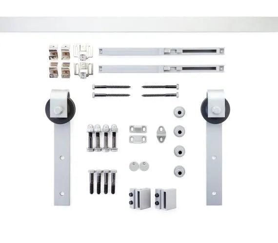 Yale Expressions 96" Barn Door Flat Track Hardware Kit Silver
