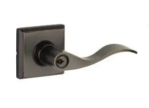 Yales Expressions Entry Brunswick Lever with Ellington Rosette, Kwikset Keyway in Oil Rubbed Bronze finish