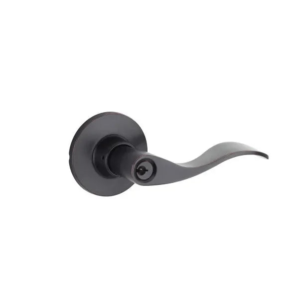 Yales Expressions Entry Brunswick Lever with Owen Rosette, Kwikset Keyway in Oil Rubbed Bronze finish