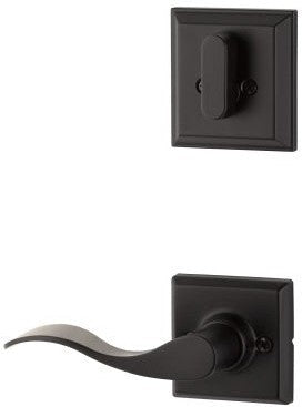 The Yale Expressions Single Cylinder Ellington Interior Trim Pack with Right Handed Brunswick Lever-Exterior Trim Sold Separately in Flat Black finish