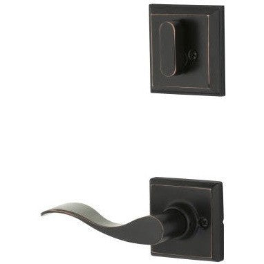 The Yale Expressions Single Cylinder Ellington Interior Trim Pack with Right Handed Brunswick Lever-Exterior Trim Sold Separately in Oil Rubbed Bronze finish