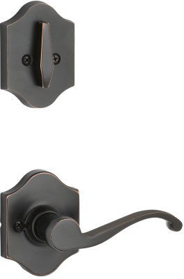 The Yale Expressions Single Cylinder Everly Interior Trim Pack with Left Handed Farmington Lever-Exterior Trim Sold Separately in Oil Rubbed Bronze finish