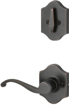 The Yale Expressions Single Cylinder Everly Interior Trim Pack with Right Handed Farmington Lever-Exterior Trim Sold Separately in Oil Rubbed Bronze finish