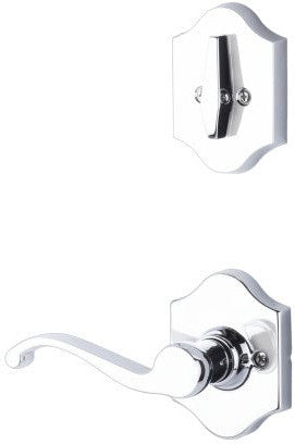 The Yale Expressions Single Cylinder Everly Interior Trim Pack with Right Handed Farmington Lever-Exterior Trim Sold Separately in Polished Chrome finish