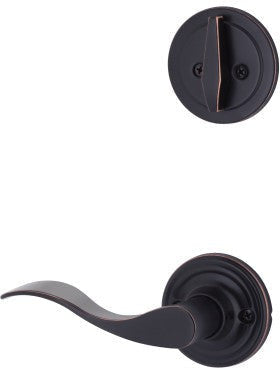 The Yale Expressions Single Cylinder Maguire Interior Trim Pack with Right Handed Brunswick Lever-Exterior Trim Sold Separately in Oil Rubbed Bronze finish