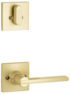 The Yale Expressions Single Cylinder Marcel Interior Trim Pack with Nils Lever-Exterior Trim Sold Separately in Satin Brass finish