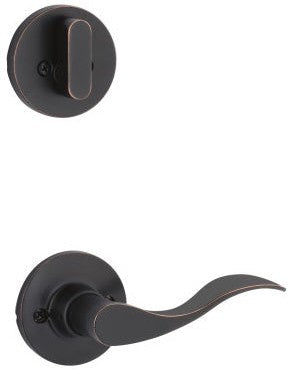 The Yale Expressions Single Cylinder Owen Interior Trim Pack with Left Handed Brunswick Lever-Exterior Trim Sold Separately in Oil Rubbed Bronze finish