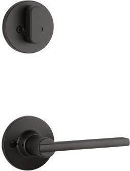 The Yale Expressions Single Cylinder Owen Interior Trim Pack with Nils Lever-Exterior Trim Sold Separately in Flat Black finish