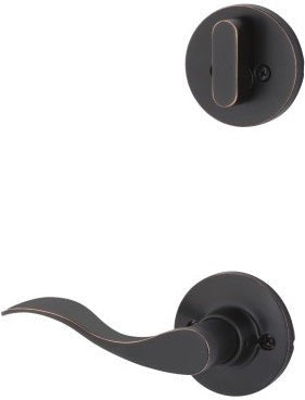 The Yale Expressions Single Cylinder Owen Interior Trim Pack with Right Handed Brunswick Lever-Exterior Trim Sold Separately in Oil Rubbed Bronze finish