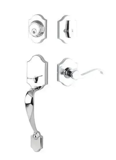 Yale Expressions Everly Single Cylinder Entry Set with Farmington Lever, Weiser Keyway in Polished Chrome finish