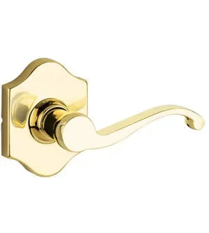 Yales Expressions Dummy Pair Farmington Lever with Everly Rosette in Polished Brass finish