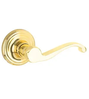 Yales Expressions Dummy Pair Farmington Lever with Maguire Rosette in Polished Brass finish