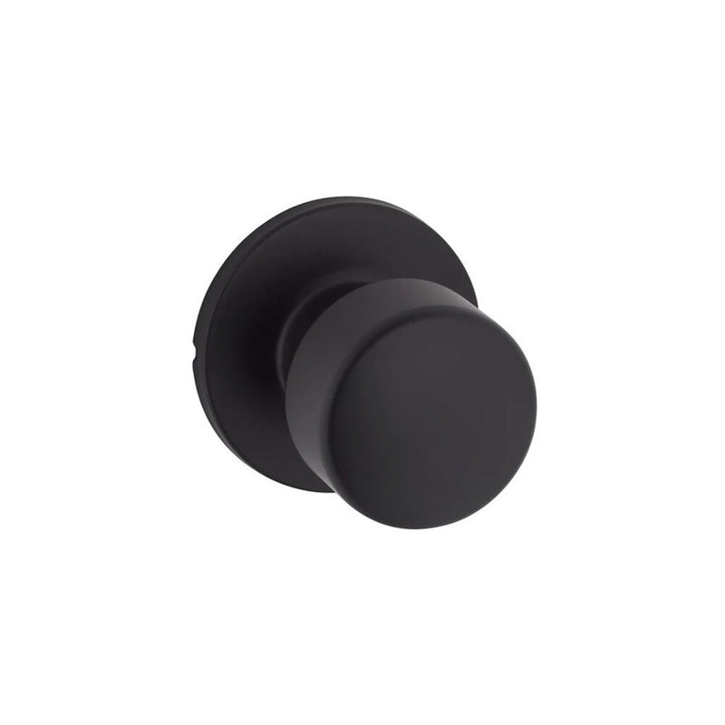 The Yale Expressions Dylan Knob with Owen Rosette in Flat Black finish.