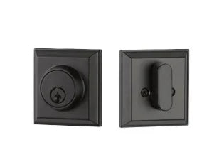 Yales Expressions Ellington Single Cylinder Deadbolt, Weiser Keyway in Flat Black finish