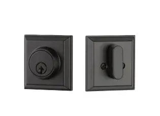 Yales Expressions Ellington Single Cylinder Deadbolt, Kwikset Keyway in Flat Black finish