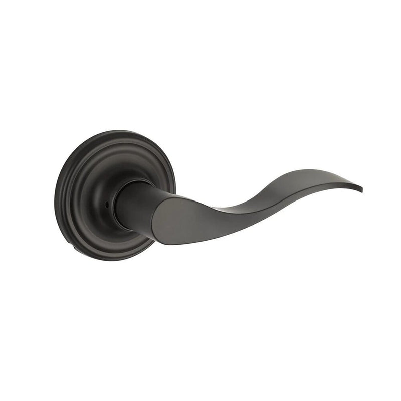 The Yale Expressions Passage Brunswick Lever with Maguire Rosette in Flat Black finish.