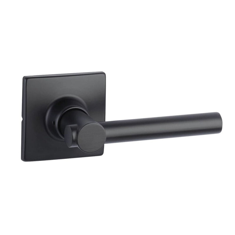 The Yale Expressions Privacy Holden Lever with Marcel Rosette in Flat Black finish.