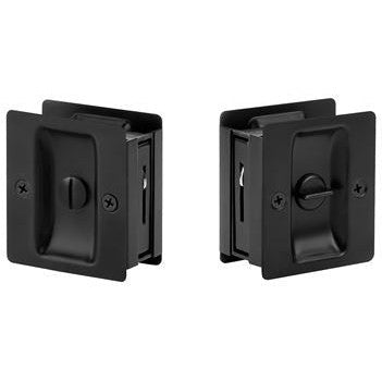 Yale Expressions Square Pocket Door Privacy Lock in Flat Black finish