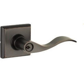 The Yale Expressions Entry Brunswick Lever with Ellington Rosette, Schlage Keyway in Oil Rubbed Bronze finish