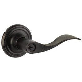 The Yale Expressions Entry Brunswick Lever with Maguire Rosette, Weiser Keyway in Oil Rubbed Bronze finish