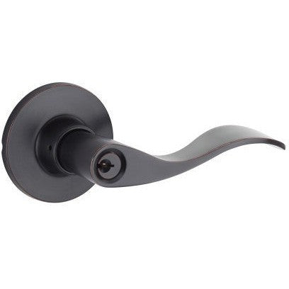 The Yale Expressions Entry Brunswick Lever with Owen Rosette, Kwikset Keyway in Oil Rubbed Bronze finish