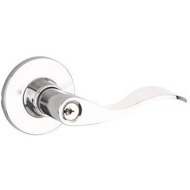 The Yale Expressions Entry Brunswick Lever with Owen Rosette, Kwikset Keyway in Polished Chrome finish