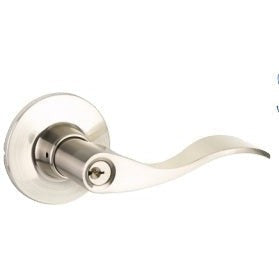 The Yale Expressions Entry Brunswick Lever with Owen Rosette, Schlage Keyway in Satin Nickel finish