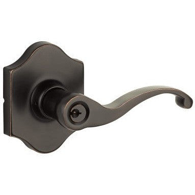 The Yale Expressions Entry Farmington Lever with Everly Rosette, Kwikset Keyway in Oil Rubbed Bronze finish